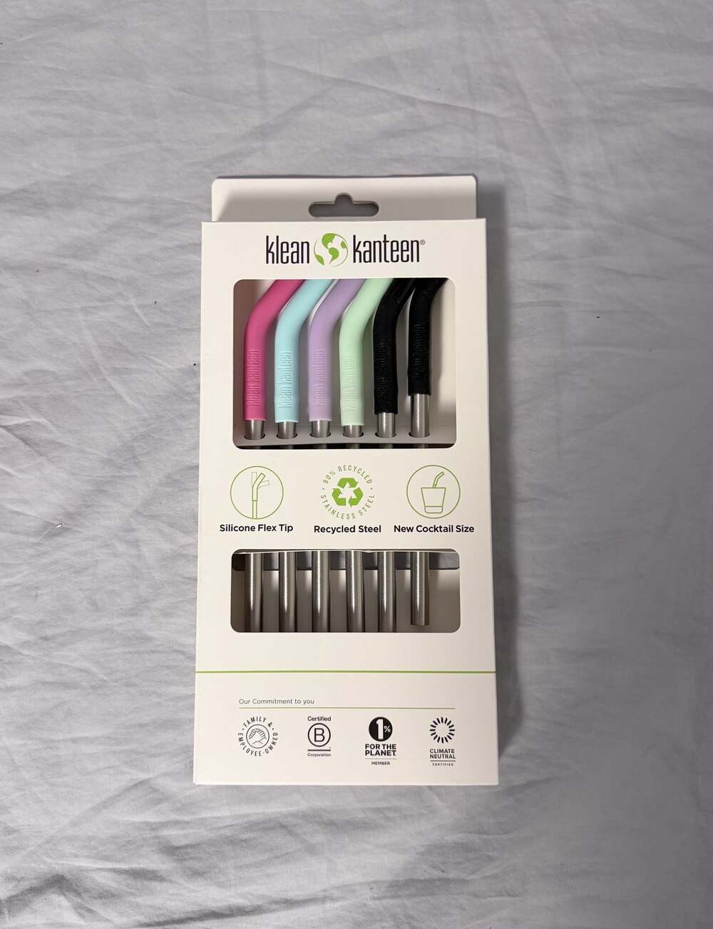 Klean Kanteen Stainless Steel Straw 6-Pack with Silicone Flex Tips